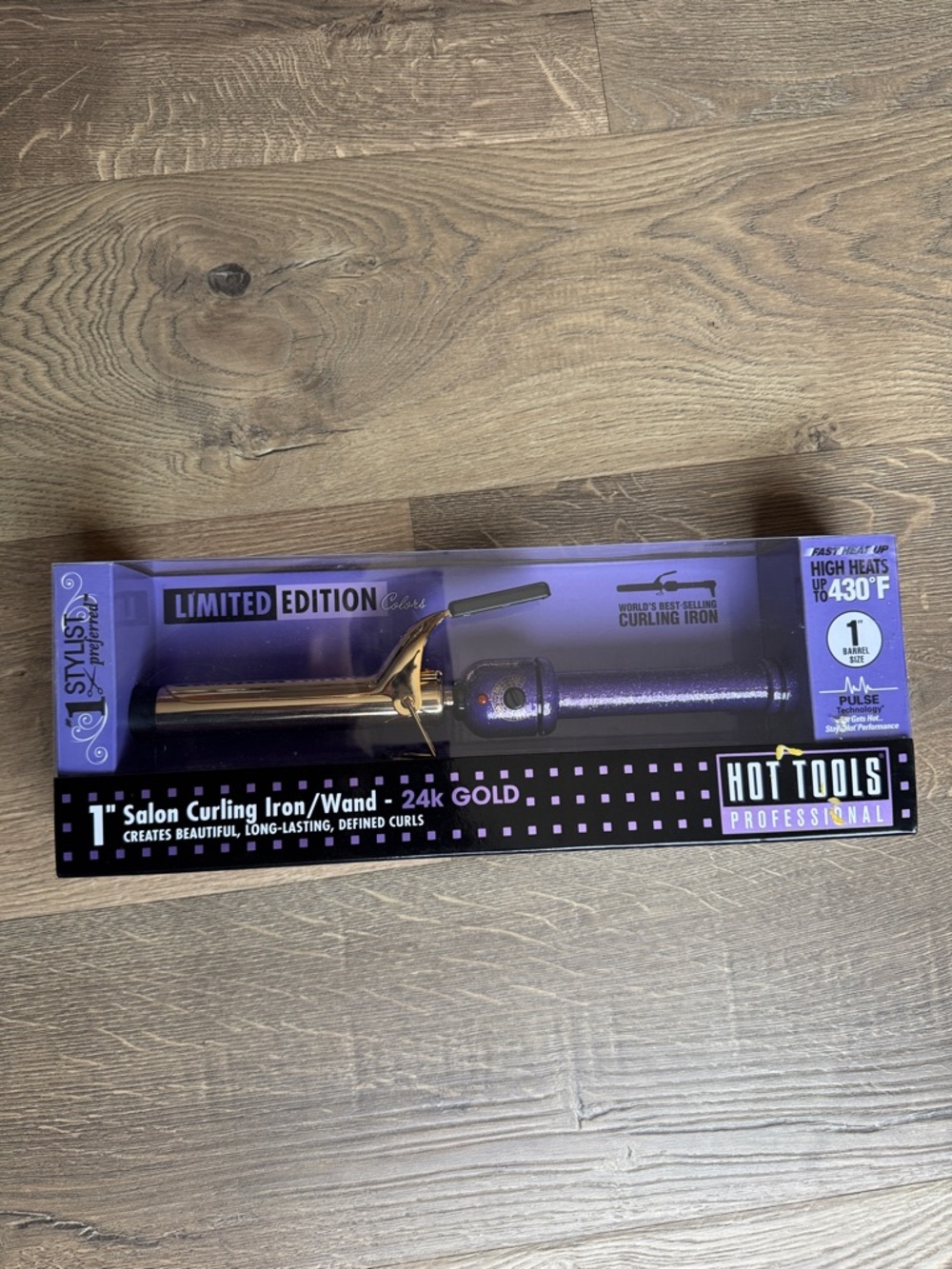Hot Tools Professional 1" 24K Gold Salon Curling Iron - Purple